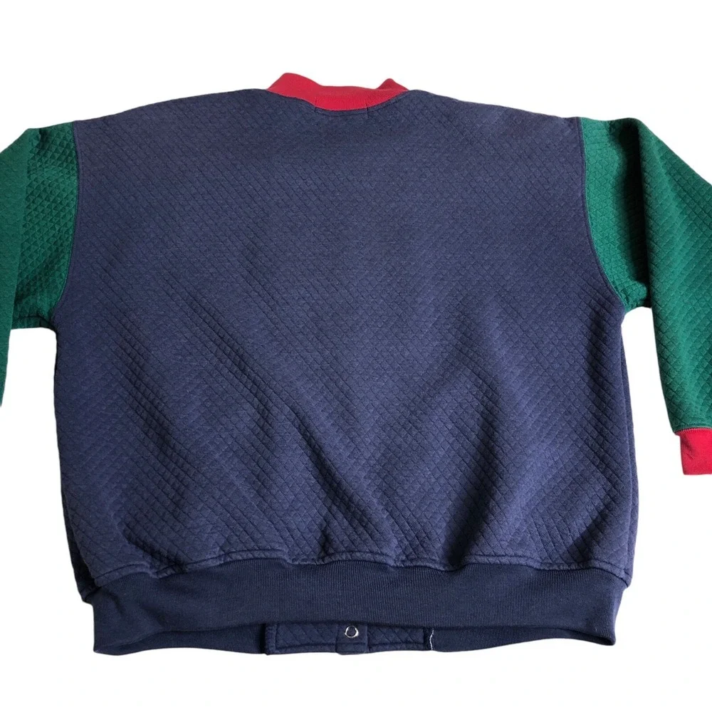 Vintage 80s Pacer Bomber Sweater Jacket Mens M Colorblock Varsity‎ Snap Front